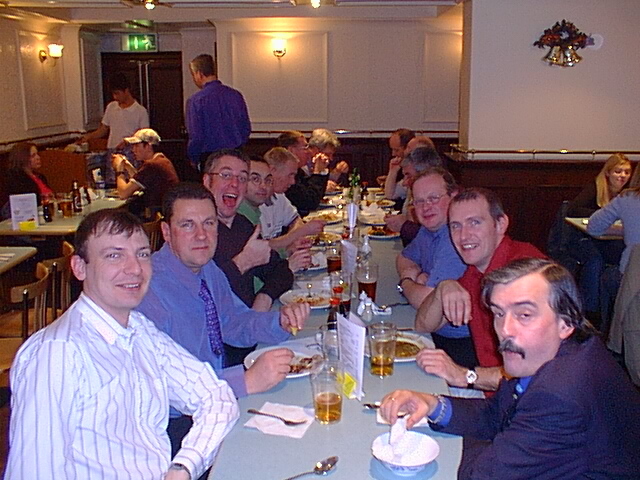 Left side front to back: Martin Rookyard, Martin Smith Gareth Robinson, Hadyn Collings, Alan Campbell, Steve Newton and John Flinton. <br>Right Front to back: Phil Leighton, Neil Spencer, Graham Whiteside, Pete Bukley, Jimmy Sturgeon and Mike Park. 